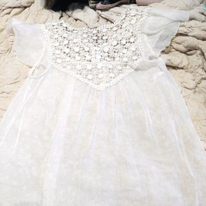 Adiva Sz Sm Sheer White Camisole Top